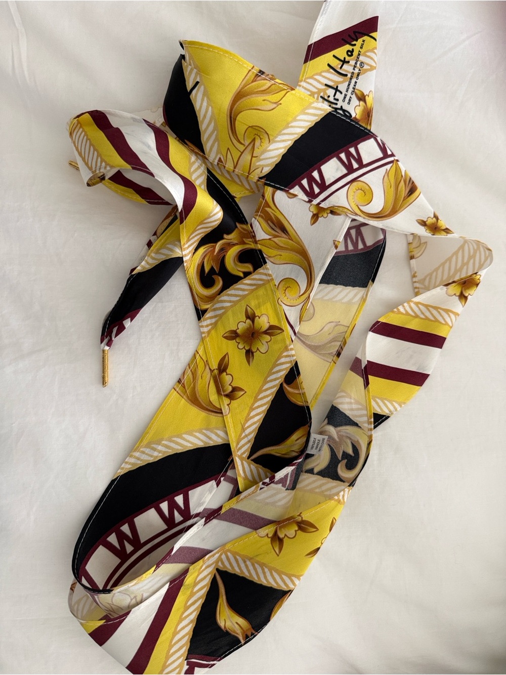 Aglit silk Italian shoelaces yellow white brown black